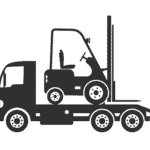 icon depicting a forklift on the back of a truck