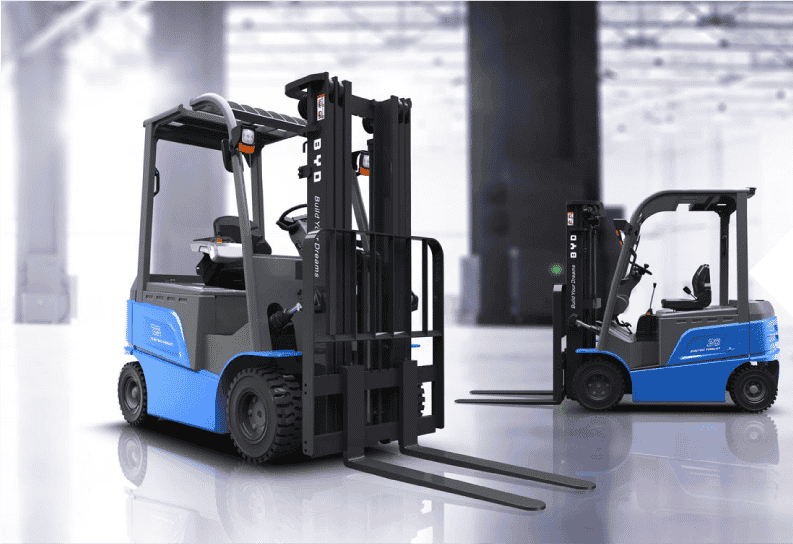 forklift operating in a C & B Material Handling warehouse