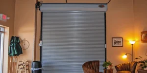 Rolling commercial fire-rated overhead door